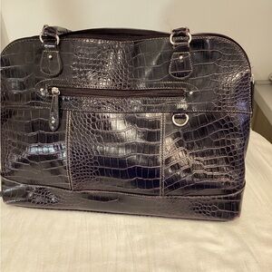 Faux crocodile looking laptop/book bag